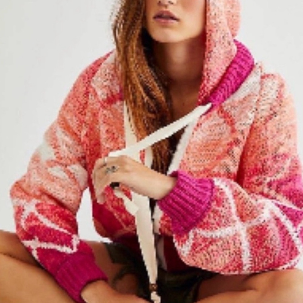 Free People Bali Bound Hoodie Full Zip Sweater Jacket